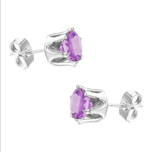 Savvy Cie Amethyst earrings.  New - Picture 4 of 5